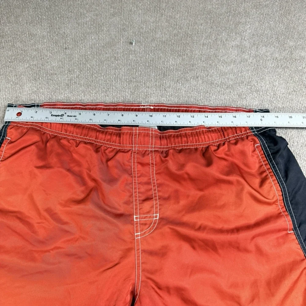 VTG Nike Y2K Swim‎ Trunks Shorts Mens XL Red Black Striped Mesh Lining Board